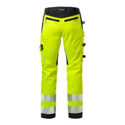 Fristads High Vis Handwerker Stretch-Hose Damen Kl. 2 2710 PLU Größe 42 Warnschutz-Gelb/Schwarz