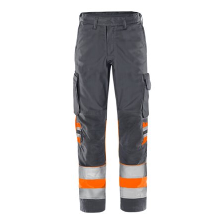 Fristads High Vis Green Hose Kl.1 2668 GPLU Größe D112 Warnschutz-Orange/Grau