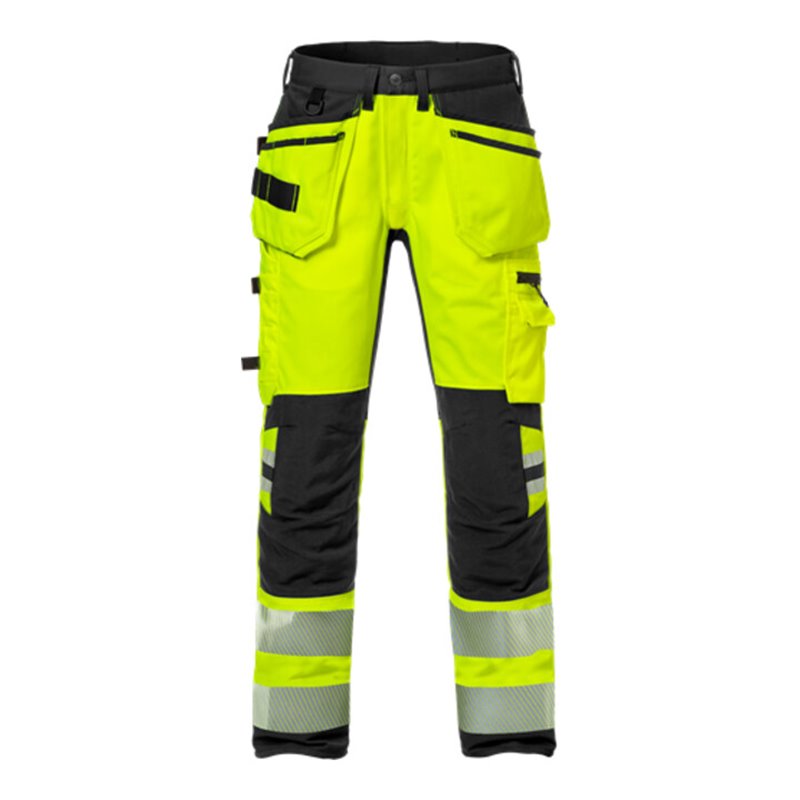 Fristads High Vis Handwerker Stretch-Hose Damen Kl. 2 2710 PLU Größe 50 Warnschutz-Gelb/Schwarz