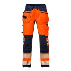 Fristads High Vis Handwerker Stretch-Hose Damen Kl. 2 2710 PLU Größe 36 Warnschutz-Orange/Marine