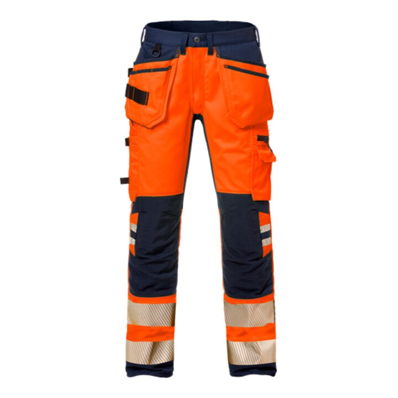 Fristads High Vis Handwerker Stretch-Hose Damen Kl. 2 2710 PLU Größe 40 Warnschutz-Orange/Marine