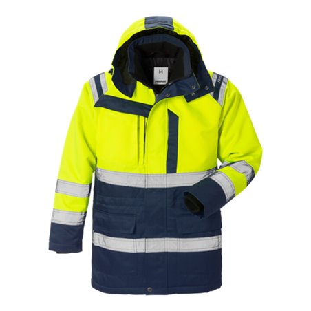Fristads High Vis Winterparka Kl. 3 4042 PP Größe 4XL Warnschutz-Gelb/Marine
