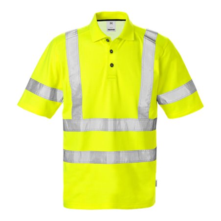 Fristads High Vis Poloshirt 7025 Kl. 3 PHV Größe 5XL Warnschutz-Gelb