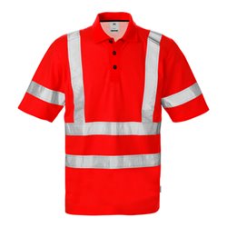 Fristads High Vis Poloshirt 7025 Kl. 3 PHV Größe 4XL Warnschutz-Rot