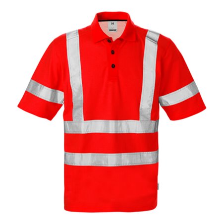 Fristads High Vis Poloshirt 7025 Kl. 3 PHV Größe 4XL Warnschutz-Rot