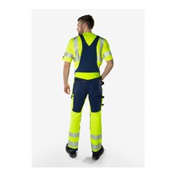 Fristads High Vis Green Stretch-Latzhose Kl. 2 1031 GSTP Größe D84 Warnschutz-Gelb/Marine