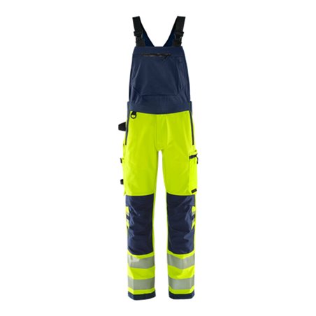 Fristads High Vis Green Stretch-Latzhose Kl. 2 1031 GSTP Größe D88 Warnschutz-Gelb/Marine