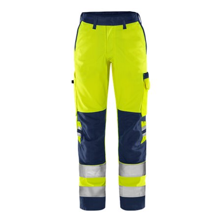 Fristads High Vis Green Hose Damen Kl. 2 2642 GPLU Größe 50 Warnschutz-Gelb/Marine