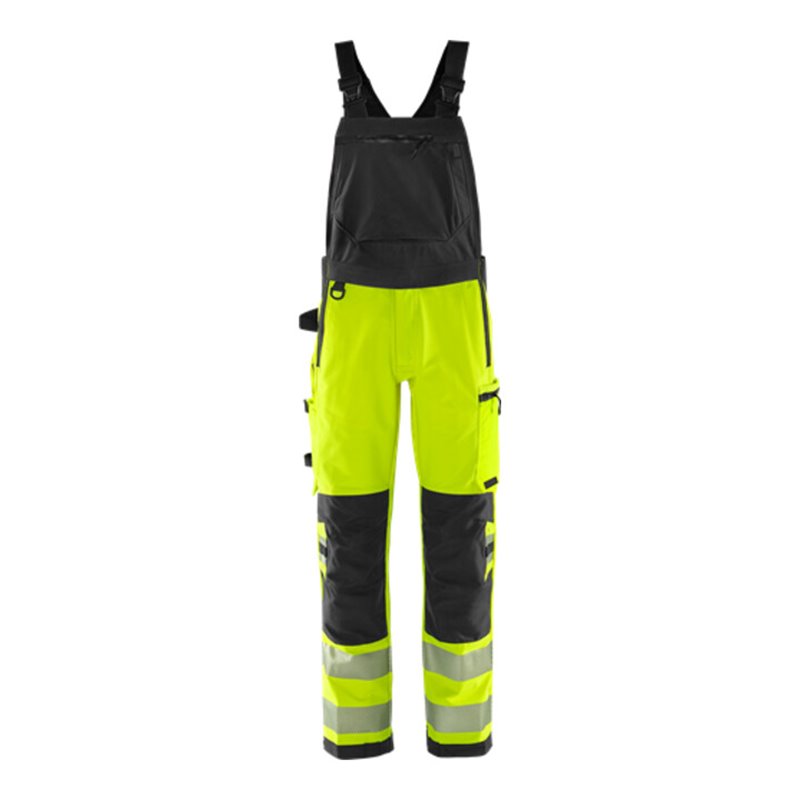 Fristads High Vis Green Stretch-Latzhose Kl. 2 1031 GSTP Größe C60 Warnschutz-Gelb/Schwarz