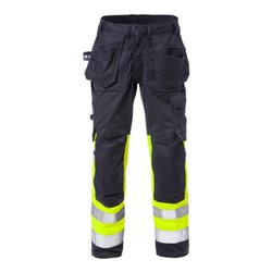 Fristads High Vis Stretch-Hose Damen Kl. 1 2708 PLU Warnschutz-Gelb/Marine