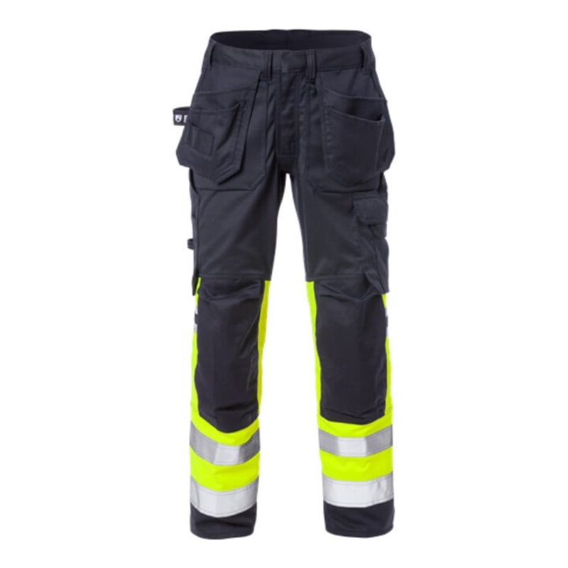 Fristads High Vis Stretch-Hose Damen Kl. 1 2708 PLU Warnschutz-Gelb/Marine