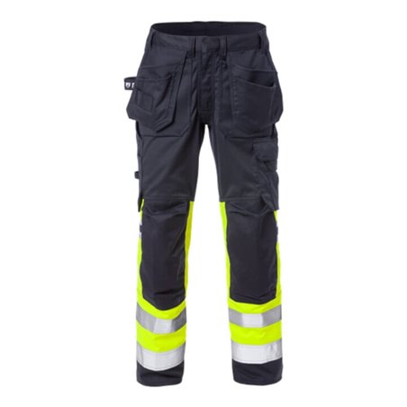 Fristads High Vis Stretch-Hose Damen Kl. 1 2708 PLU Warnschutz-Gelb/Marine