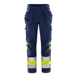 Fristads High Vis Green Handwerkerhose Kl. 1 2640 GPLU Größe C150 Warnschutz-Gelb/Marine