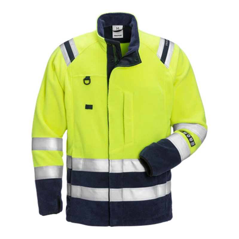 Fristads Flamestat High Vis Fleecejacke Kl. 3 4063 ATF Größe 4XL Warnschutz-Gelb/Marine