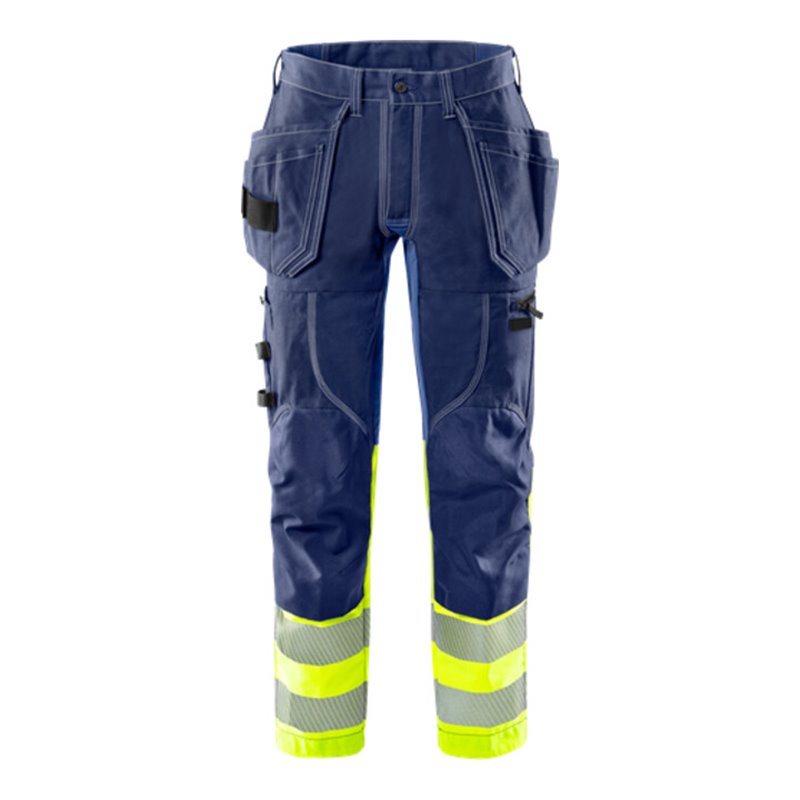 Fristads High Vis Handwerker Stretch-Hose Kl.1 2608 FASG Größe C146 Warnschutz-Gelb/Marine