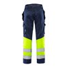 Fristads High Vis Green Handwerkerhose Kl. 1 2640 GPLU Größe D108 Warnschutz-Gelb/Marine