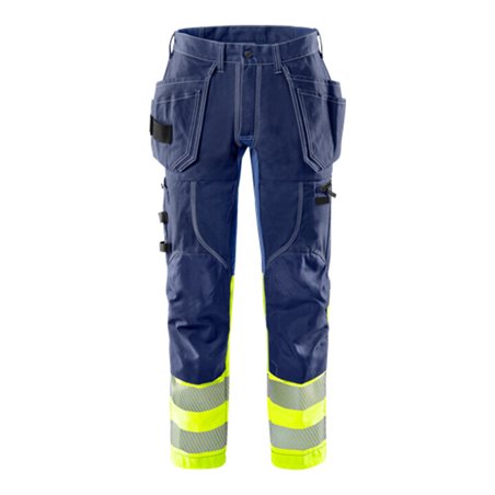 Fristads High Vis Handwerker Stretch-Hose Kl.1 2608 FASG Größe C50 Warnschutz-Gelb/Marine