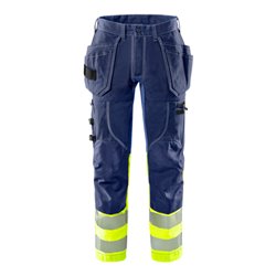 Fristads High Vis Handwerker Stretch-Hose Kl.1 2608 FASG Größe C54 Warnschutz-Gelb/Marine