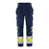 Fristads High Vis Green Handwerkerhose Kl. 1 2640 GPLU Größe D96 Warnschutz-Gelb/Marine