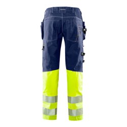 Fristads High Vis Handwerker Stretch-Hose Kl.1 2608 FASG Größe D104 Warnschutz-Gelb/Marine
