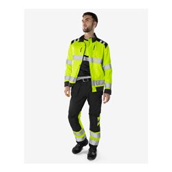 Fristads High Vis Green Handwerkerhose Kl. 1 2640 GPLU Größe C44 Warnschutz-Gelb/Schwarz