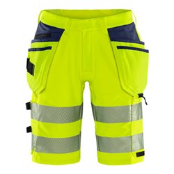 Fristads High Vis Green Handwerker Stretch-Shorts Kl. 2 2646 GSTP Größe C54 Warnschutz-Gelb/Marine