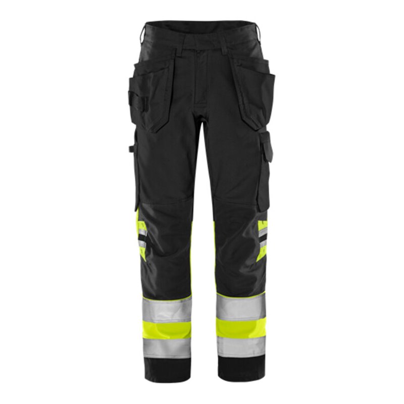 Fristads High Vis Green Handwerkerhose Kl. 1 2640 GPLU Größe C48 Warnschutz-Gelb/Schwarz
