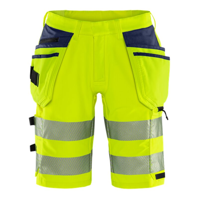 Fristads High Vis Green Handwerker Stretch-Shorts Kl. 2 2646 GSTP Größe C60 Warnschutz-Gelb/Marine