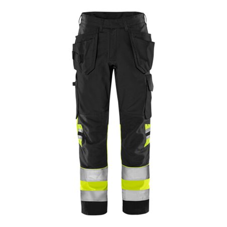 Fristads High Vis Green Handwerkerhose Kl. 1 2640 GPLU Größe C56 Warnschutz-Gelb/Schwarz