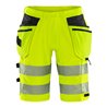 Fristads High Vis Green Handwerker Stretch-Shorts Kl. 2 2646 GSTP Größe C42 Warnschutz-Gelb/Schwarz