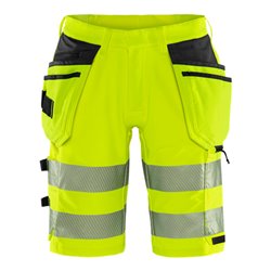 Fristads High Vis Green Handwerker Stretch-Shorts Kl. 2 2646 GSTP Größe C46 Warnschutz-Gelb/Schwarz