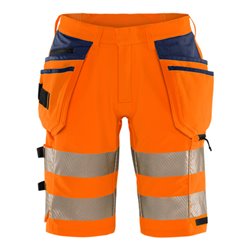 Fristads High Vis Green Handwerker Stretch-Shorts Kl. 2 2646 GSTP Größe C42 Warnschutz-Orange/Marine