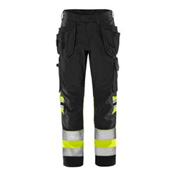 Fristads High Vis Green Handwerkerhose Kl. 1 2640 GPLU Größe D96 Warnschutz-Gelb/Schwarz
