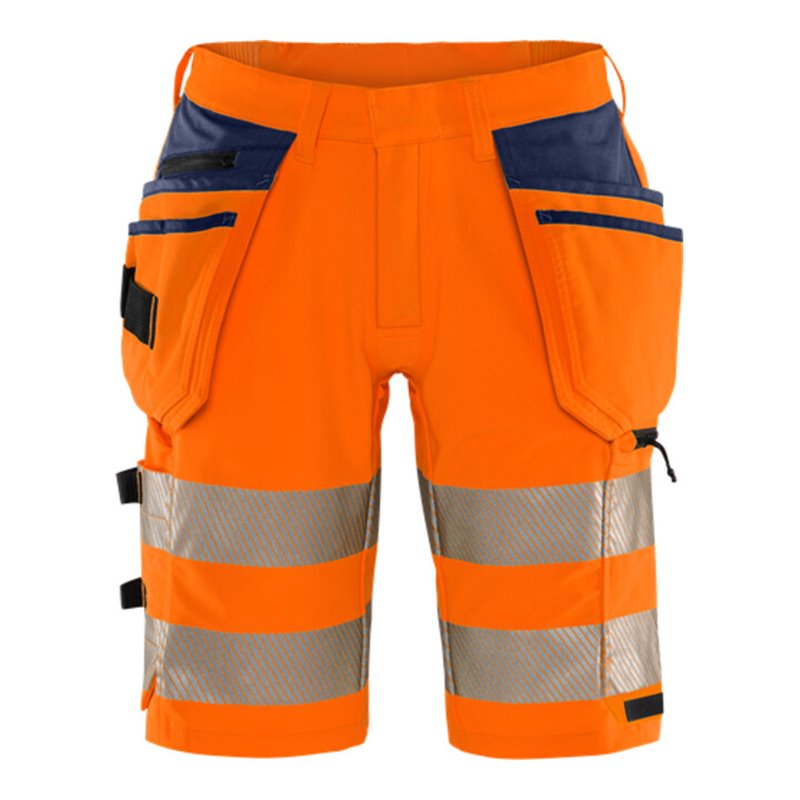 Fristads High Vis Green Handwerker Stretch-Shorts Kl. 2 2646 GSTP Größe C58 Warnschutz-Orange/Marine