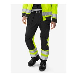 Fristads High Vis Green Handwerkerhose Kl. 1 2640 GPLU Größe C44 Warnschutz-Orange/Marine