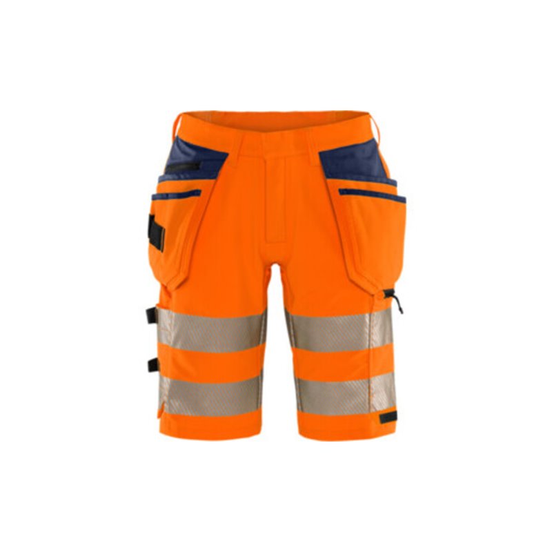 Fristads High Vis Green Handwerker Stretch-Shorts Kl. 2 2646 GSTP Größe C50 Warnschutz-Orange/Marine