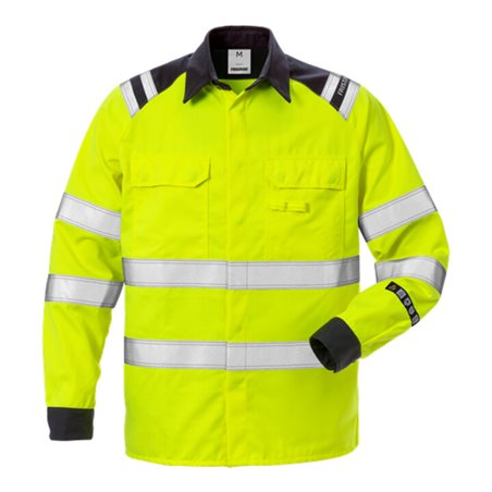Fristads Flamestat High Vis Hemd Kl. 3 7050 ATS Größe 4XL Warnschutz-Gelb/Marine