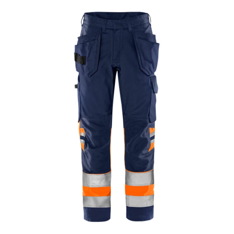 Fristads High Vis Green Handwerkerhose Kl. 1 2640 GPLU Größe C46 Warnschutz-Orange/Marine