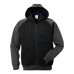 Fristads Acode Sweatjacke mit Kapuze 1757 DF Größe 3XL Schwarz/Grau