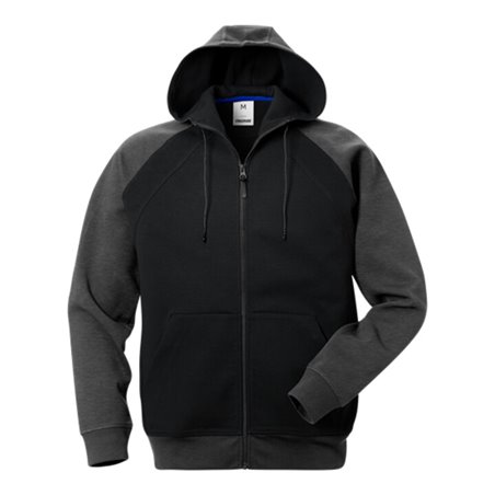 Fristads Acode Sweatjacke mit Kapuze 1757 DF Größe XL Schwarz/Grau