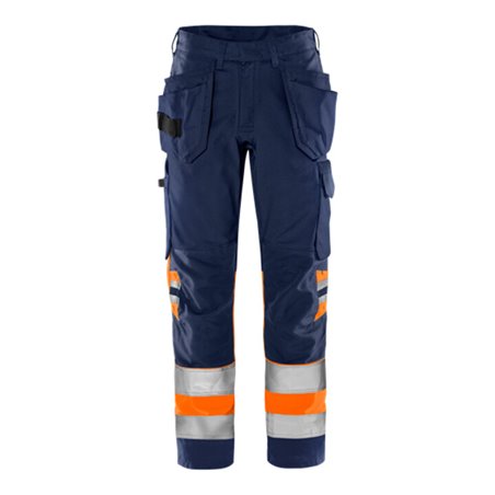 Fristads High Vis Green Handwerkerhose Kl. 1 2640 GPLU Größe C62 Warnschutz-Orange/Marine