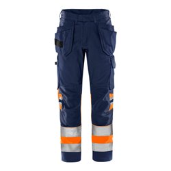 Fristads High Vis Green Handwerkerhose Kl. 1 2640 GPLU Größe C64 Warnschutz-Orange/Marine