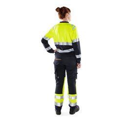 Fristads Damen Flamestat High Vis T-Shirt, La. Kl. 1 7108 TFL Größe L Warnschutz-Gelb/Marine