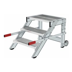 MUNK Aluminium-Arbeitspodest fahrbar: Stahl-Gitterrost