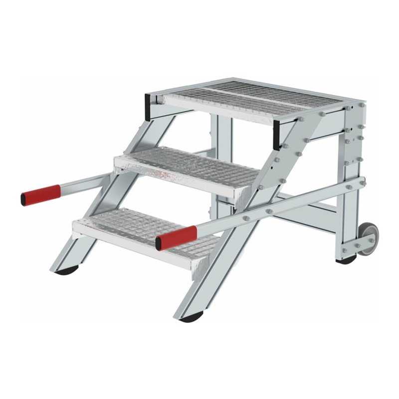 MUNK Aluminium-Arbeitspodest fahrbar: Stahl-Gitterrost