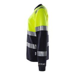 Fristads Damen Flamestat High Vis T-Shirt, La. Kl. 1 7108 TFL Größe XL Warnschutz-Gelb/Marine