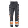 Fristads High Vis Green Handwerkerhose Kl. 1 2640 GPLU Größe C156 Warnschutz-Orange/Grau