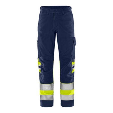 Fristads High Vis Green Hose Kl. 1 2649 GPLU Größe C148 Warnschutz-Gelb/Marine