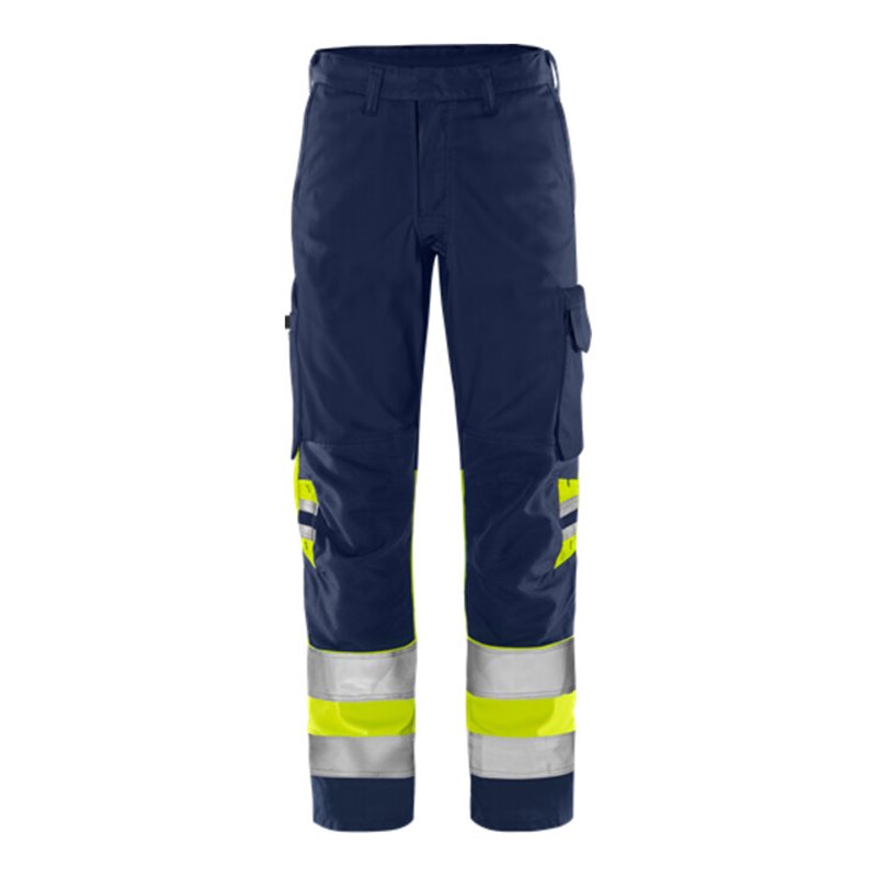 Fristads High Vis Green Hose Kl. 1 2649 GPLU Größe D112 Warnschutz-Gelb/Marine
