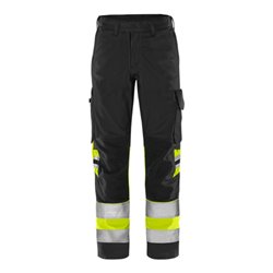 Fristads High Vis Green Hose Kl. 1 2649 GPLU Größe C154 Warnschutz-Gelb/Schwarz